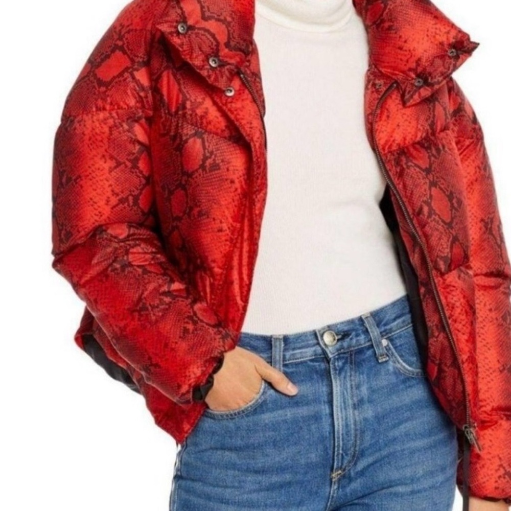 Apparis Jamie size medium Red Python Puffer Jacket - image 3